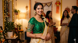 Festive ensemble stitched by Pavani Ladies Tailor