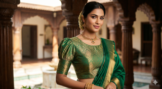 Traditional ensemble stitched by Pavani Ladies Tailor